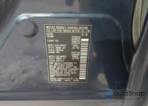 2016 Nissan Rogue S z USA, uszkodzony, nr VIN KNMAT2MT5GP651220